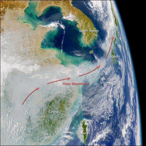China Pollution - Courtesy of NASA